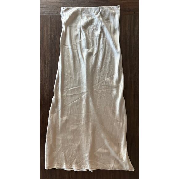 Quince 100% Washable Silk Maxi Skirt Champagne Womens Small - Picture 2 of 5